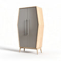 Armoire à deux portes en bois et métal vert 80 x 40 x 120cm
