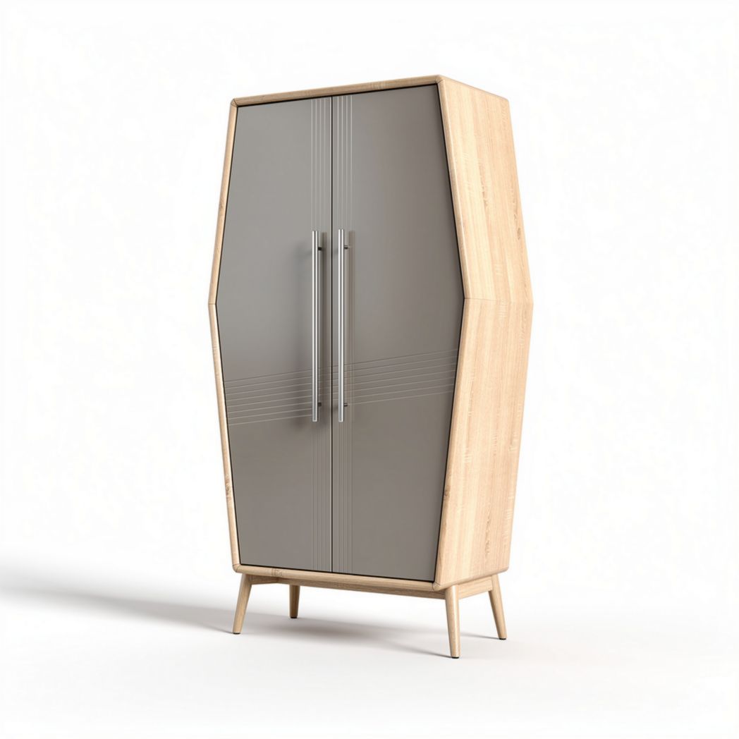 Armoire à deux portes en bois et métal vert 80 x 40 x 120cm