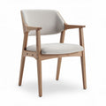 Chaise en bois avec accoudoirs et tissu beige dimensions 60 x 60 x 75cm