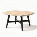 Table basse carrée en bois naturel et métal noir 120 x 80 x 45cm