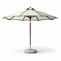 Parasol rectangulaire en toile beige avec structure en bois et pied en béton 250 x 250 x 240cm