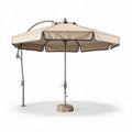 Parasol déporté en aluminium beige avec socle en béton 300 x 300 x 260cm