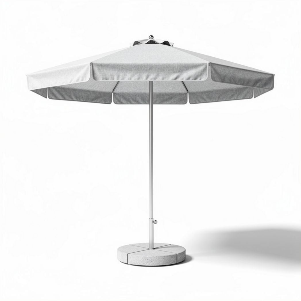 Parasol en polyester gris avec structure en aluminium 200 x 200 x 250cm