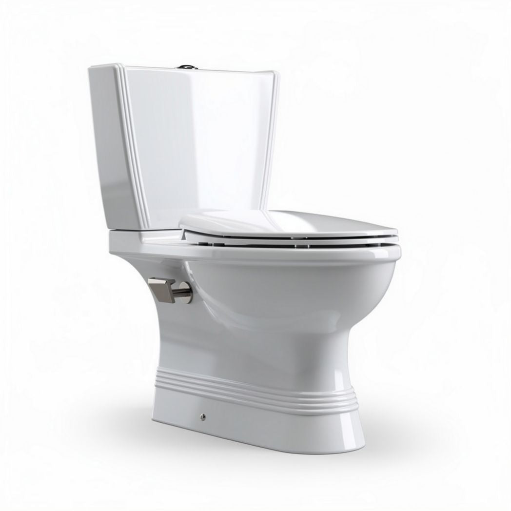Toilettes en céramique blanche avec réservoir intégré dimensions 70 x 38 x 75cm